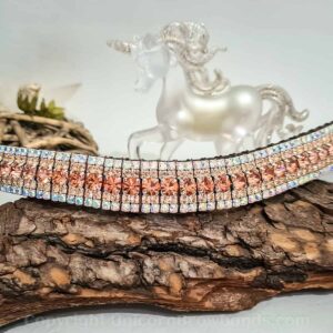 Apricot crystal browband 5 rows of shimmering precision cut Preciosa Maxima cut glass crystals.