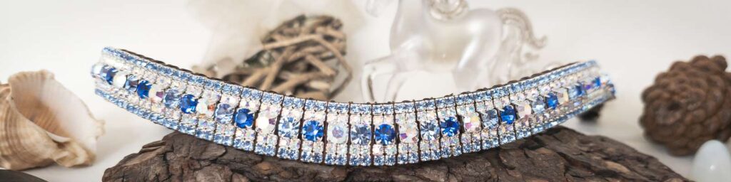 Azure Princess Alternating Blue Browband for Discerning Equestrians - Unicorn Browbands UK