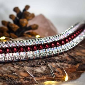 Claret Pearls Aurora Borealis and Black Diamond Pearl Browband