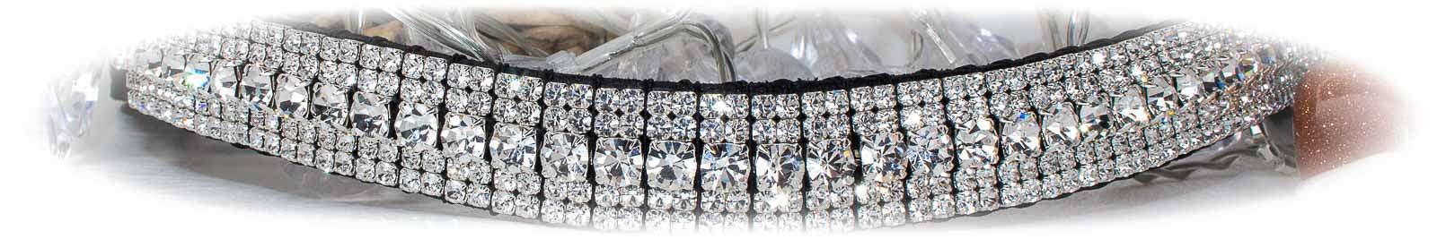 Clear or White crystal bling browbands by Unicorn Browbands