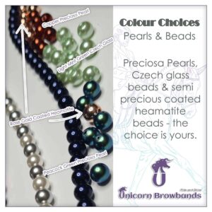 Colour choices pearls and beads for Unicorn Browbands Build a Browband Bespoke Browband 2