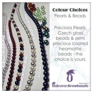 Colour choices pearls and beads for Unicorn Browbands Build a Browband Bespoke Browband