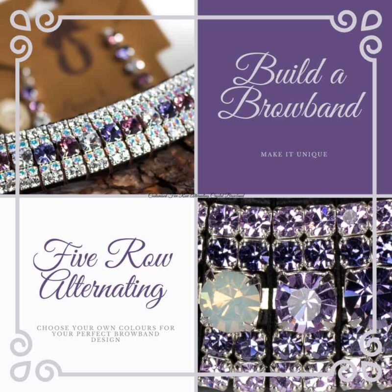 Customised Five Row Alternating Crystal Browband