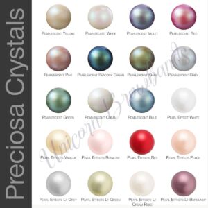 Preciosa nacre crystal pearl colour chart for horse browbands