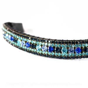 Dark Blue and Alternating Blues Crystal Browband for Horses