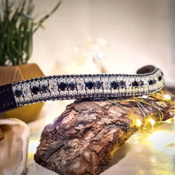 Hand Made Crystal Black, Grey, and Clear Bling Browband by Unicorn Browbands