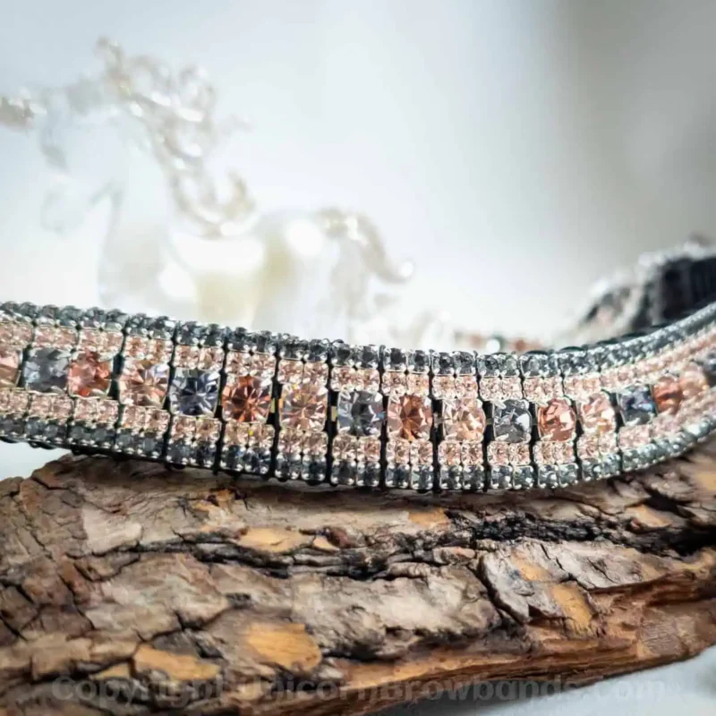 Lilac Ash and Dusky Rose Crystal Browband | Unicorn Browbands