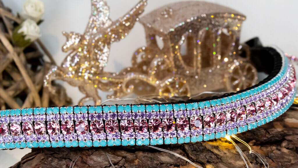 Turquoise Rose Pink & Light Purple Unique Crystal Browband - Unicorn ...