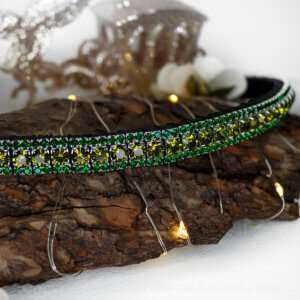 Green browband, traditionally hand made by Unicorn Browband perfect for St Patrick's day or for green matchy matchy riding sets