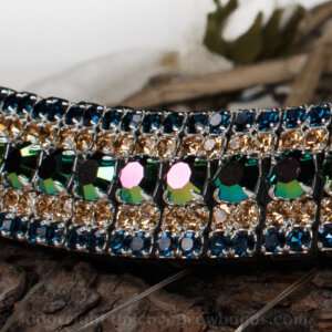 Stunning colour changing blue/green/purple peacock browband by Unicorn Browbands