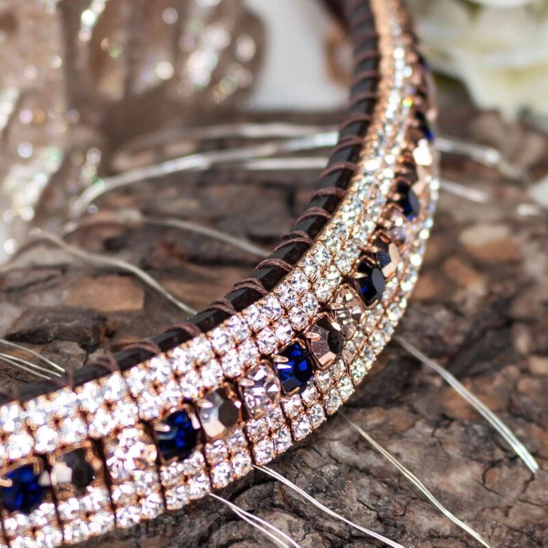 Amazing & unique real rose gold plated crystal browband with luxury Preciosa crystals hand made by Unicorn Browbands