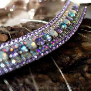 Amazing clear, purple and opal Unicorn Browband made with luxury Preciosa crystals