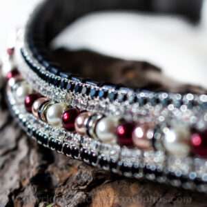 Cream, rose gold & mulberry pearl & crystal browband