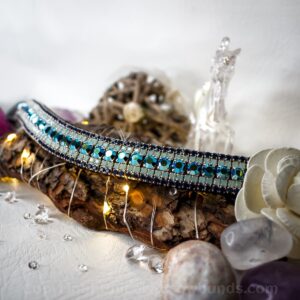 Iridescent Blue browband for dressage and show jumping