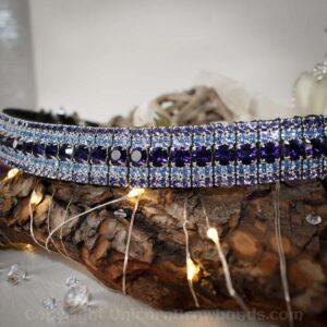 Purple Crystal Browband handmade in the UK by Unicorn Browbands. The main crystals on this browband are Preciosa Purple Velvet, which is reminiscent of Cadbury Purple.