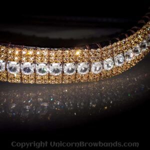 Gold and Silver Crystal Browband for Horses