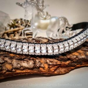 Hand Made Clear Rivoli Crystal Browband by Unicorn Browbands