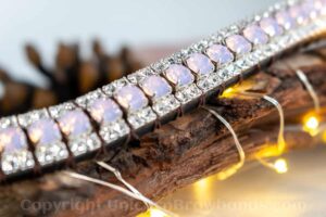 Delicate Pink Opal and Clear Diamante Crystal Browband by Unicorn Browbands UK