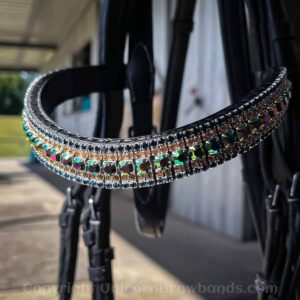 Peacock Crystal Browband Hand Made Crystal Unicorn Browband