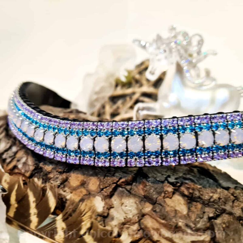 Pink Opal Turquoise & Violet Crystal Bling Browband by Unicorn Browbands