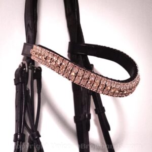 Rose Gold Megabling Browband for Horses in Silver Settings from Unicorn Browbands