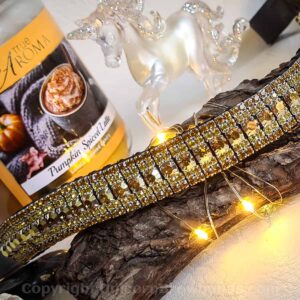 Yellow Megabling Browband Dijon Luxury 5 Row Crystal Browband