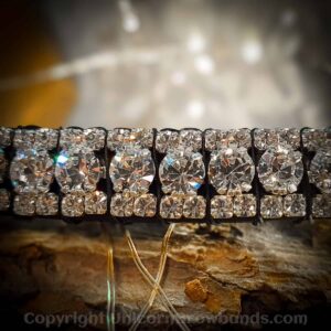 Swarovski Tiffany Crystal Browband with Preciosa Accents - 3-Row Clear Diamante Elegance in Silver Setting