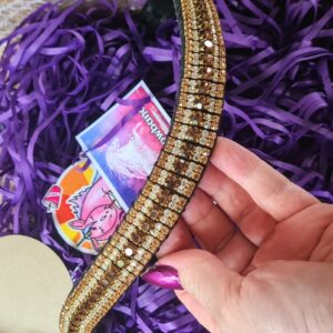 golden crystal browband with chocolate crystals