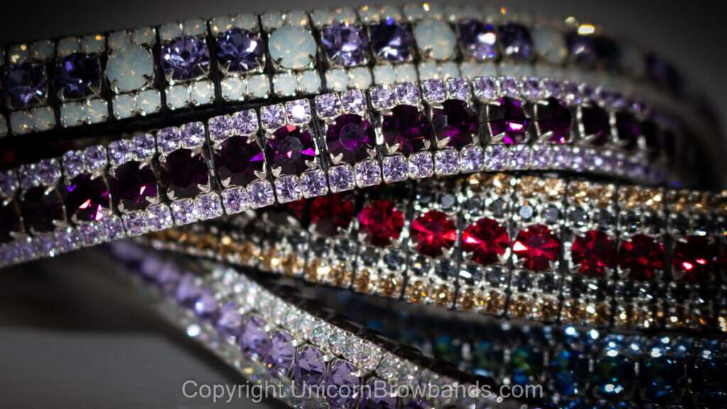 Colour Therapy for Horse Riders with a treasure trove of luxury crystal browbands